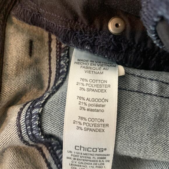 Chico's Fabulously Slimming Jeans Slim Cut Sz 1 Regular Medium Sz 8 - Picture 7 of 7